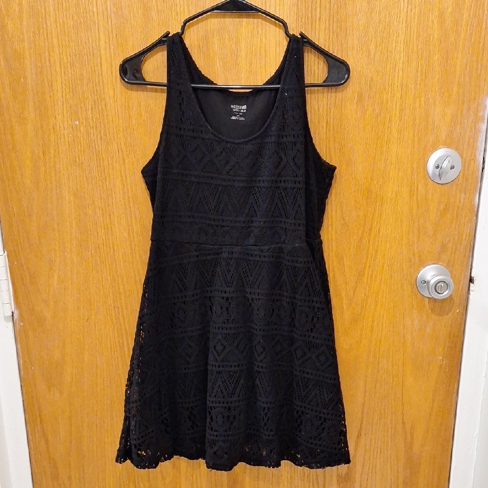 Black lace overlay dress